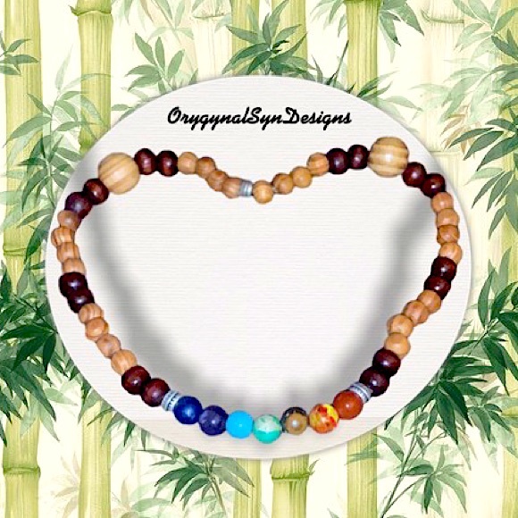 Chakra Elastic Choker. Handmade. - Picture 1 of 1